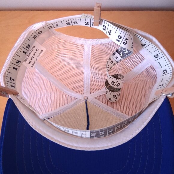 Vintage 1980s Made in Taiwan Quebec Blue & White Trucker Hat Snapback - Picture 11 of 11